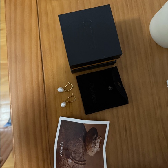 Gold and Pearl Earrings - Picture 4 of 4